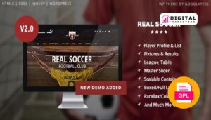 Real Soccer Sport Clubs Responsive WP Theme v2.5.6 [GPL]