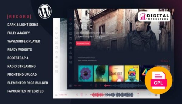 Rekord Ajaxify Music Events Podcasts Multipurpose WordPress Theme v1.5.2 [GPL]
