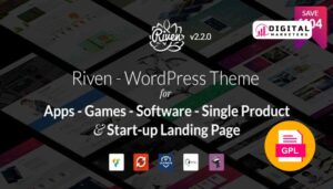 Riven WordPress Theme for App, Game, Single Product Landing Page v2.3.9 [GPL]