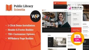 Scientia | Public Library & Book Store Education WordPress Theme v1.0.1 [GPL]