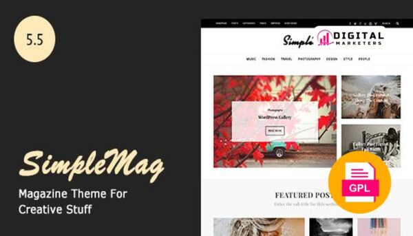 SimpleMag Magazine theme for creative stuff v4.5.1 [GPL]