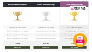 Storefront Pricing Tables