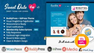 Sweet Date More than a WordPress Dating Theme v3.9.1 [GPL]