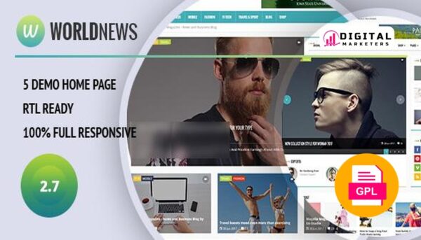 WorldNews Magazine RTL Responsive WordPress Blog v2.5 [GPL]