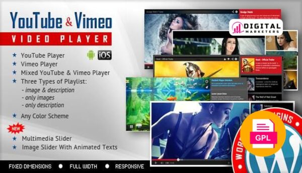Youtube Vimeo Video Player and Slider WP Plugin v3.1.1 [GPL]